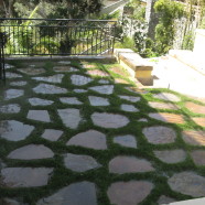 Slate Stone Patio with Fescue Inlay